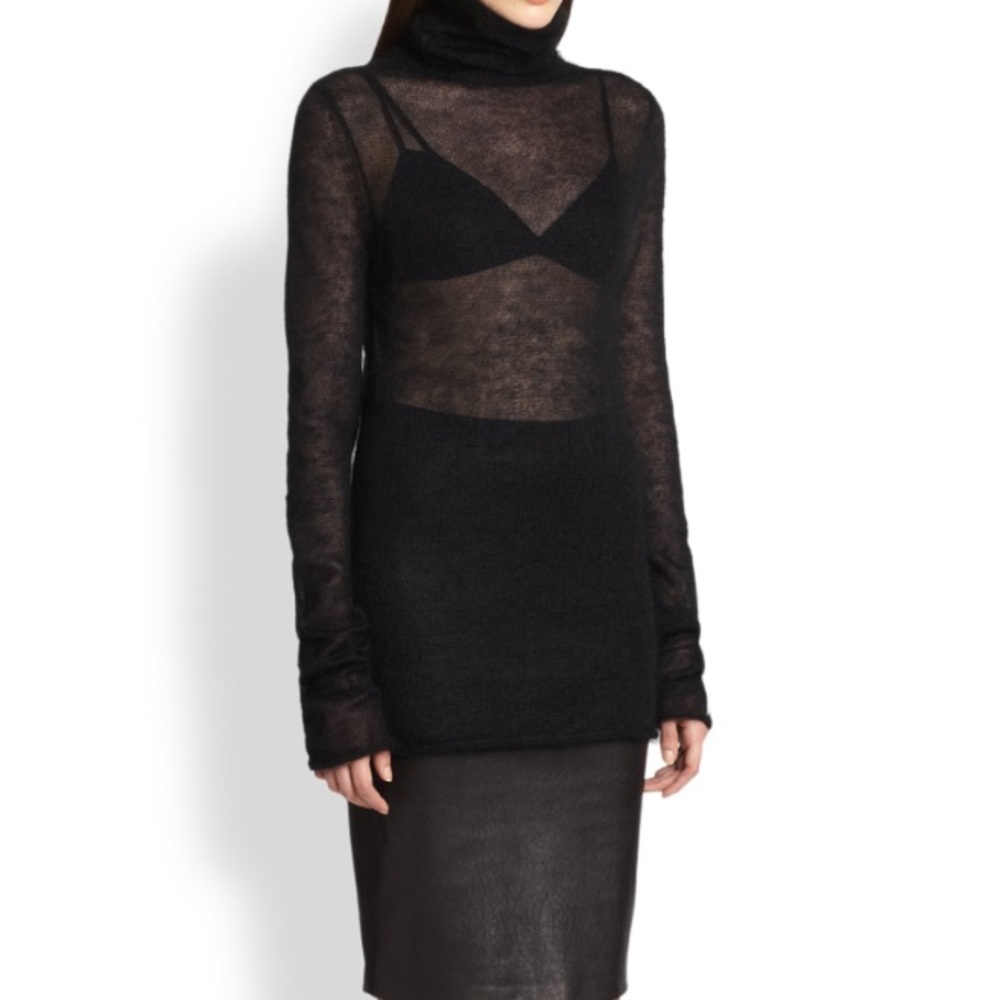 Helmet Lang alpaca sheer turtleneck sweater